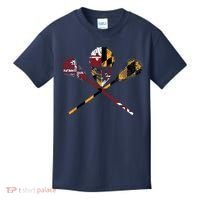 Maryland Flag Lacrosse College LAX Stick Kids T-Shirt thumb 0