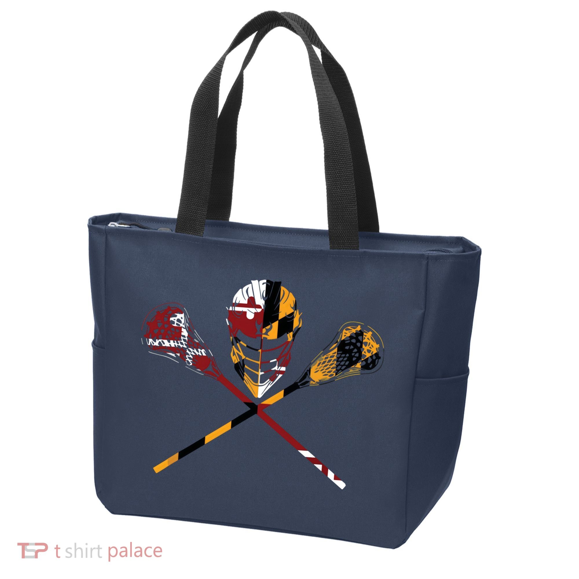Maryland Flag Lacrosse College LAX Stick Tote Bag