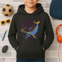 More Fish Less Plastic Whale Ocean Nature Sea Environment Kids Hoodie thumb 2