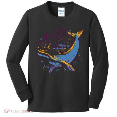 More Fish Less Plastic Whale Ocean Nature Sea Environment Kids Long Sleeve Shirt