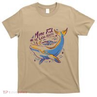 More Fish Less Plastic Whale Ocean Nature Sea Environment T-Shirt thumb 0