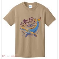 More Fish Less Plastic Whale Ocean Nature Sea Environment Kids T-Shirt thumb 0