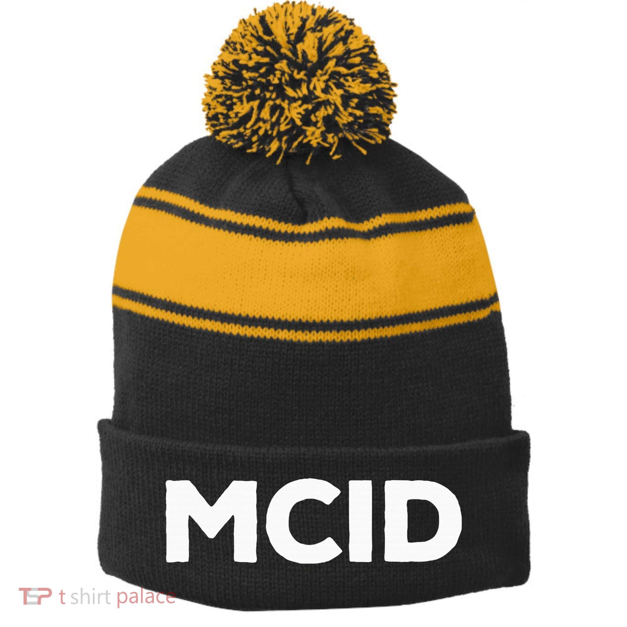 Music Fans Mcid My Crew Is Stripe Pom Pom Beanie