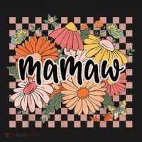 Mamaw Floral Mother'S Day Wildflower Girl Checkered Toddler Hoodie thumb 2