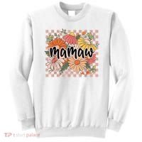 Mamaw Floral Mother'S Day Wildflower Girl Checkered Sweatshirt thumb 0