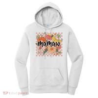 Mamaw Floral Mother'S Day Wildflower Girl Checkered Women's Hoodie thumb 0