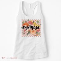 Mamaw Floral Mother'S Day Wildflower Girl Checkered Women's Tank Top thumb 0