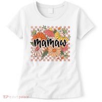 Mamaw Floral Mother'S Day Wildflower Girl Checkered Women's T-Shirt thumb 0