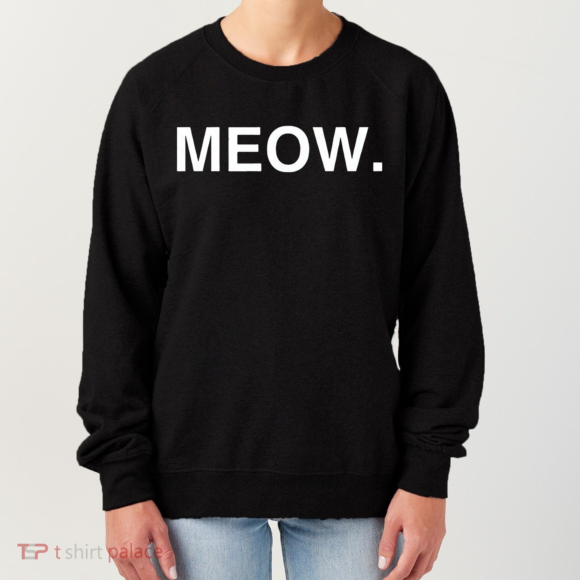 Meow Funny Minimalist Pet Kitten Cat Lover Gift Women's Sweatshirt