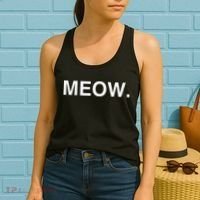 Meow Funny Minimalist Pet Kitten Cat Lover Gift Women's Tank Top thumb 2