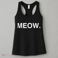 Meow Funny Minimalist Pet Kitten Cat Lover Gift Women's Tank Top thumb 3