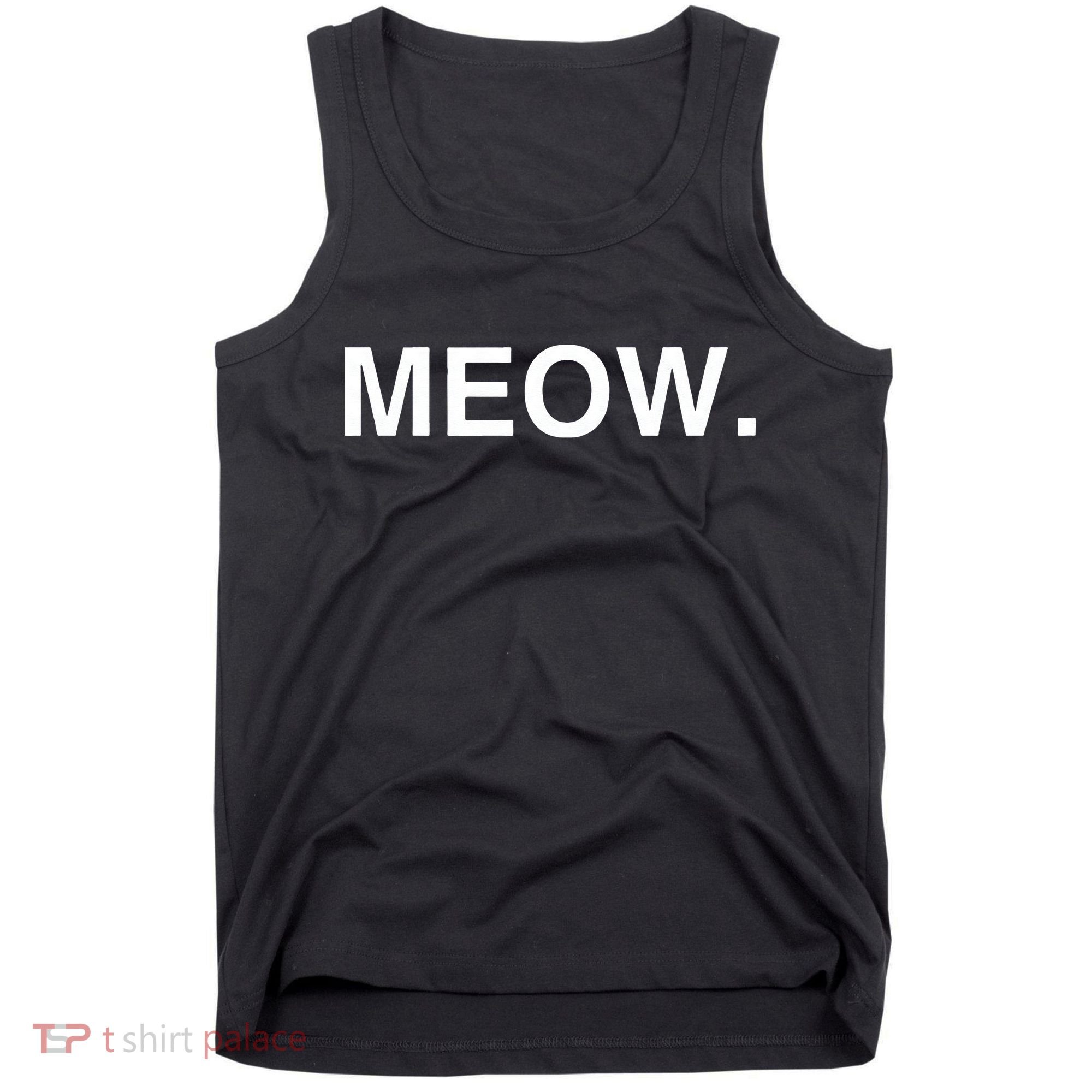 Meow Funny Minimalist Pet Kitten Cat Lover Gift Tank Top