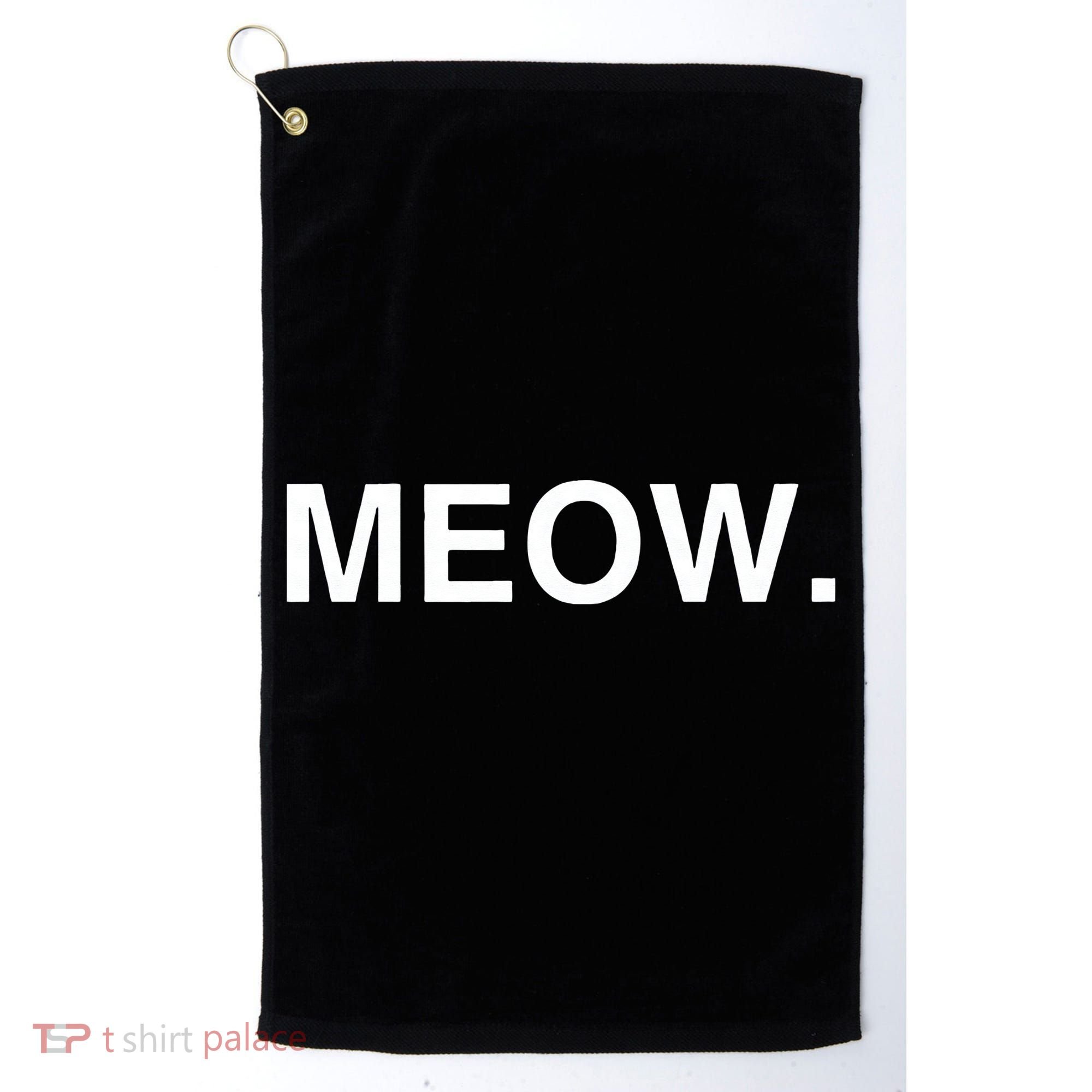 Meow Funny Minimalist Pet Kitten Cat Lover Gift Golf Towel