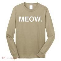 Meow Funny Minimalist Pet Kitten Cat Lover Gift Long Sleeve Shirt thumb 0