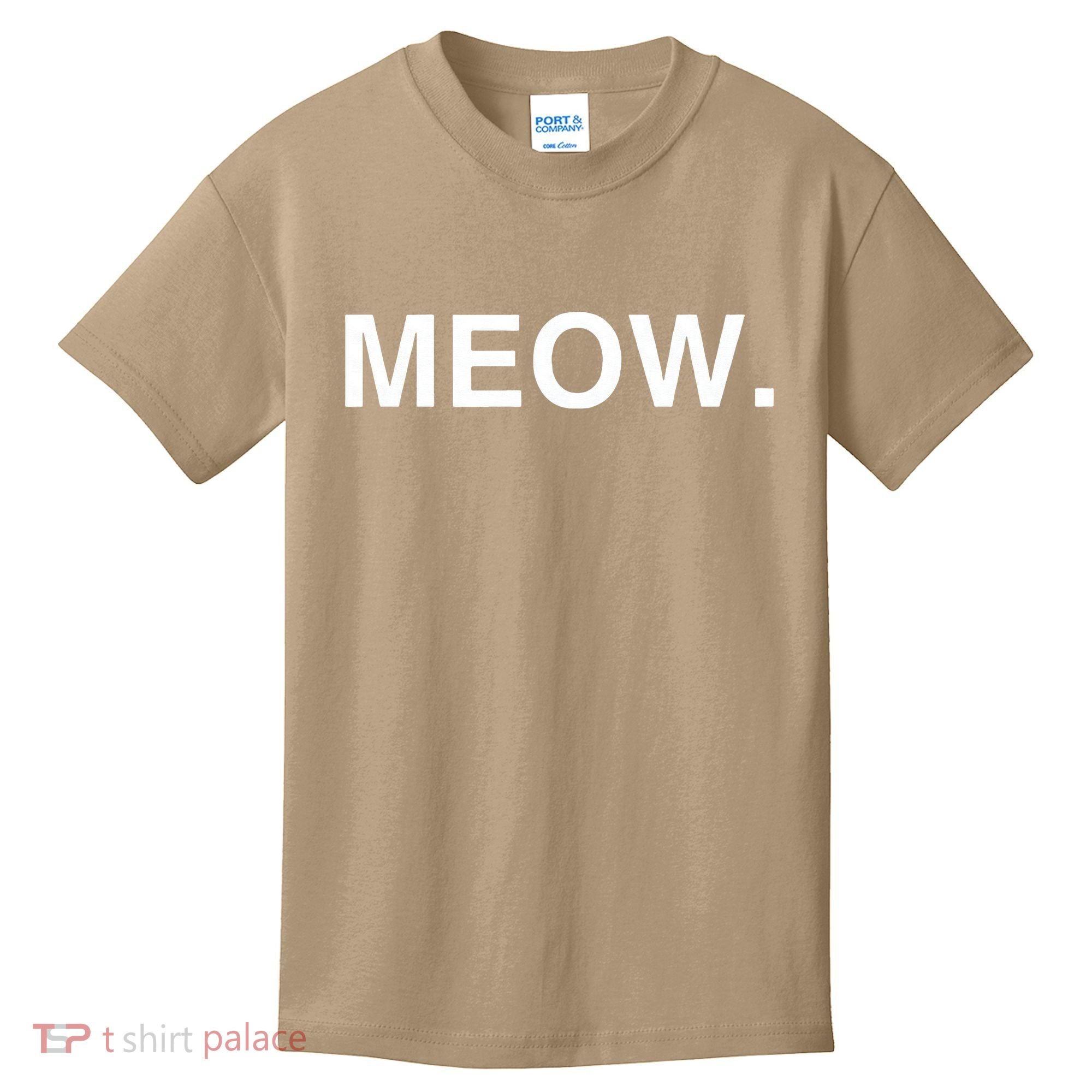 Meow Funny Minimalist Pet Kitten Cat Lover Gift Kids T-Shirt