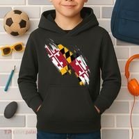 Maryland Flag Marylander Maryland Flag State Pride Kids Hoodie thumb 2