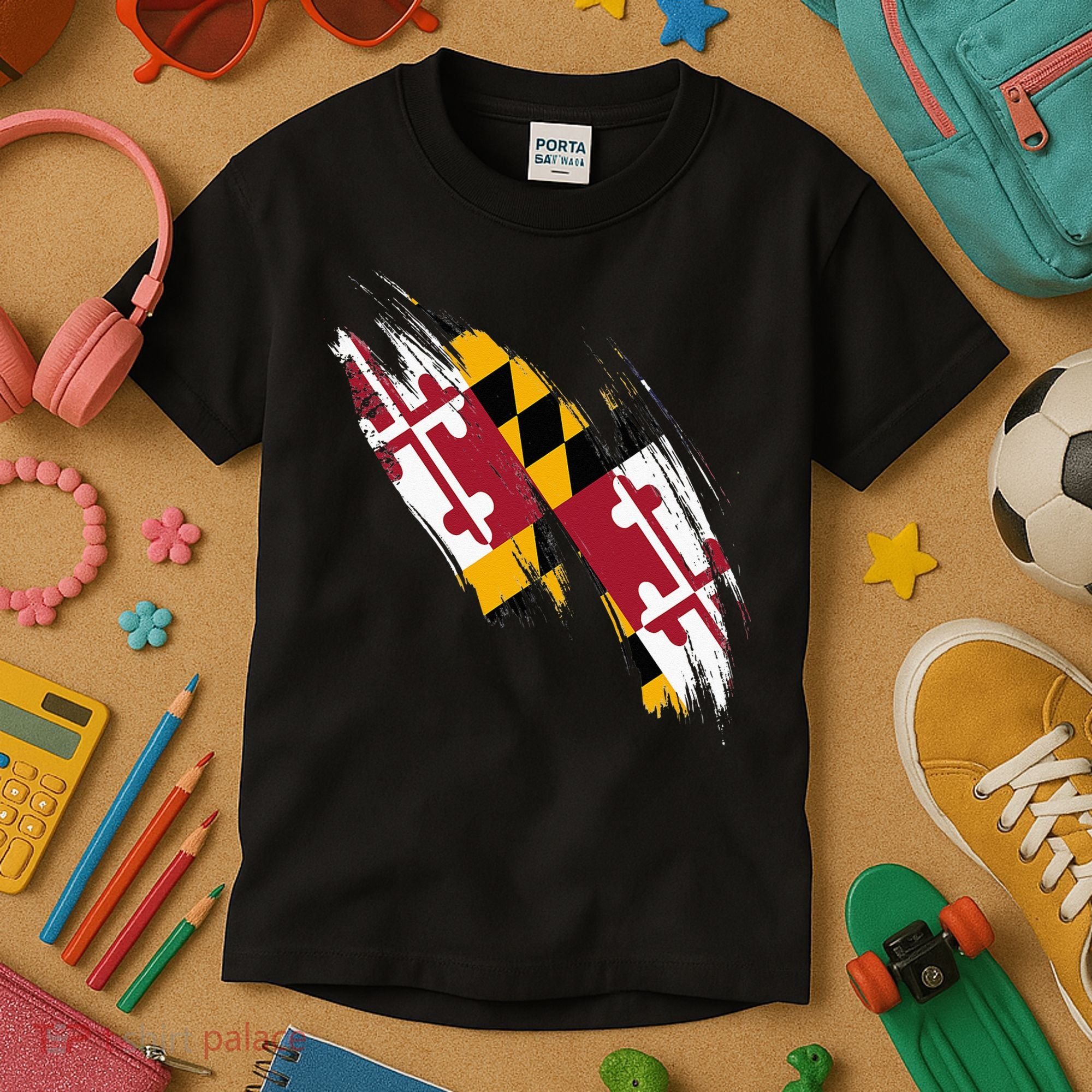 Maryland Flag Marylander Maryland Flag State Pride Kids T-Shirt