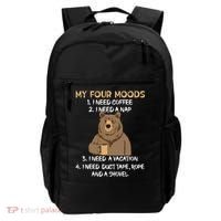 My Four Moods I Need Coffee I Need A Nap Bear Coffee Lover Backpack thumb 0