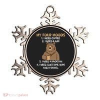 My Four Moods I Need Coffee I Need A Nap Bear Coffee Lover Ornament thumb 0