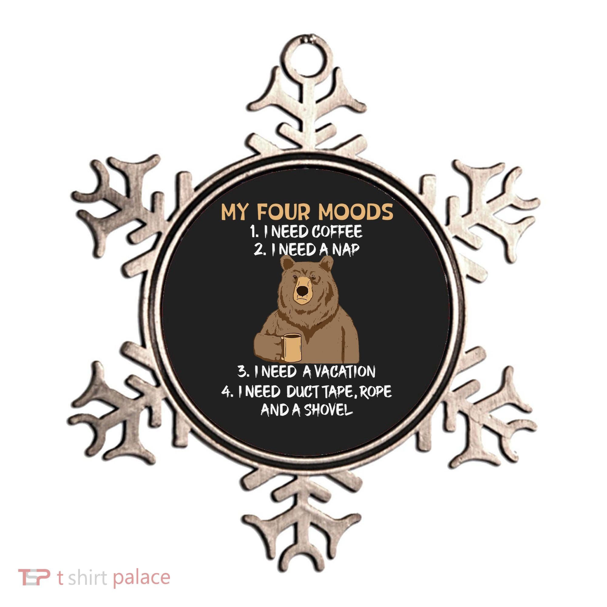 My Four Moods I Need Coffee I Need A Nap Bear Coffee Lover Ornament