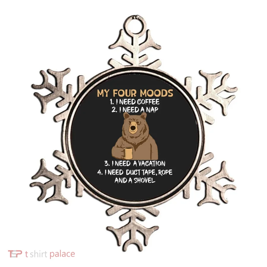 My Four Moods I Need Coffee I Need A Nap Bear Coffee Lover Ornament