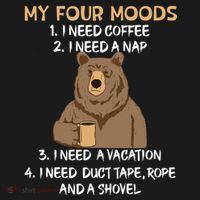 My Four Moods I Need Coffee I Need A Nap Bear Coffee Lover Ornament thumb 1
