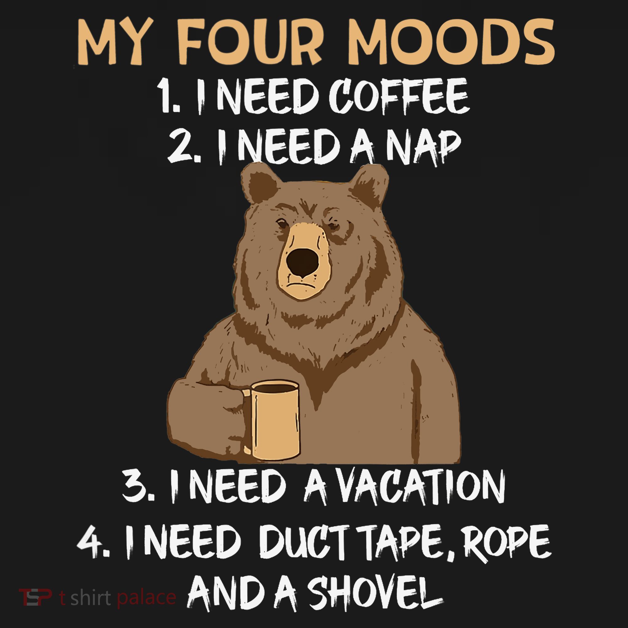 My Four Moods I Need Coffee I Need A Nap Bear Coffee Lover Ornament