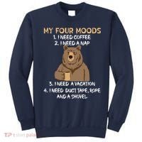 My Four Moods I Need Coffee I Need A Nap Bear Coffee Lover Sweatshirt thumb 0