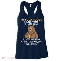 My Four Moods I Need Coffee I Need A Nap Bear Coffee Lover Women's Tank Top thumb 0
