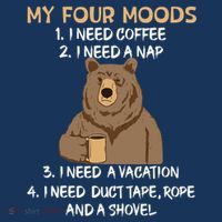 My Four Moods I Need Coffee I Need A Nap Bear Coffee Lover Women's Tank Top thumb 5