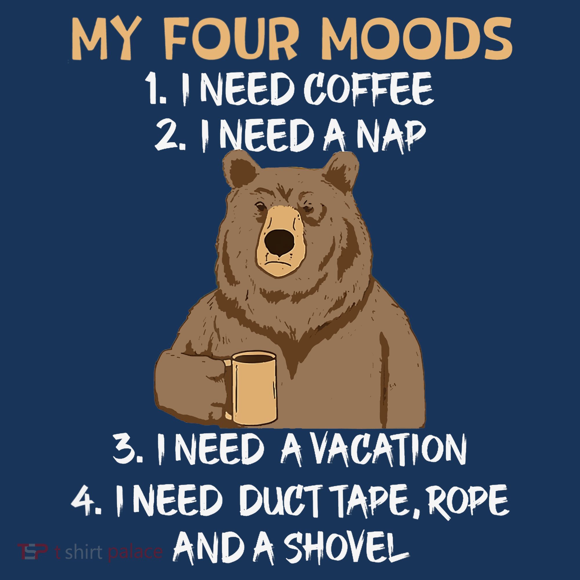 My Four Moods I Need Coffee I Need A Nap Bear Coffee Lover Baby Bodysuit