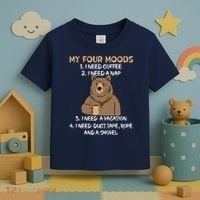 My Four Moods I Need Coffee I Need A Nap Bear Coffee Lover Toddler T-Shirt thumb 3