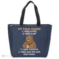 My Four Moods I Need Coffee I Need A Nap Bear Coffee Lover Tote Bag thumb 0