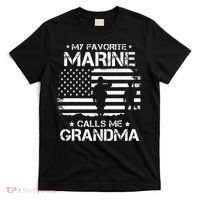 My Favorite Marine Calls Me Grandma USA Flag T-Shirt thumb 0