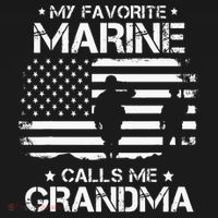 My Favorite Marine Calls Me Grandma USA Flag Polo thumb 3