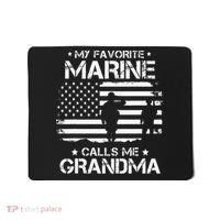 My Favorite Marine Calls Me Grandma USA Flag Mousepad thumb 0