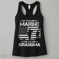 My Favorite Marine Calls Me Grandma USA Flag Women's Tank Top thumb 3