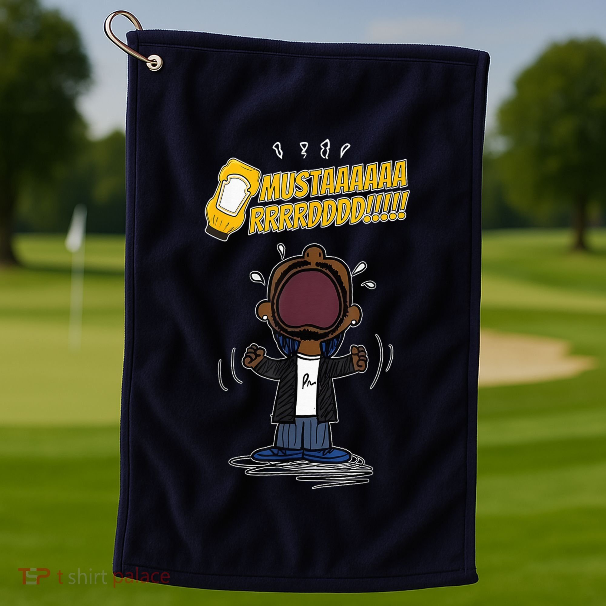 Mustarddd! Funny Mustard Lamar Tv Off Parody Golf Towel