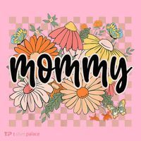 Mommy Floral Mother'S Day Wildflower Girl Checkered T-Shirt thumb 7