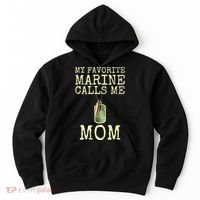 My Favorite Marine Calls Me Mom Funny Hoodie thumb 0