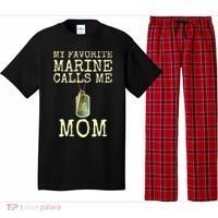 My Favorite Marine Calls Me Mom Funny Pajama Set thumb 0