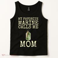 My Favorite Marine Calls Me Mom Funny Tank Top thumb 2