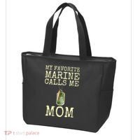 My Favorite Marine Calls Me Mom Funny Tote Bag thumb 3