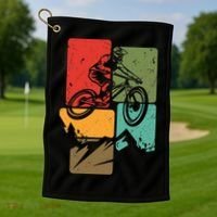 Mtb For Mountain Biker Retro Mountain Bike Golf Towel thumb 1