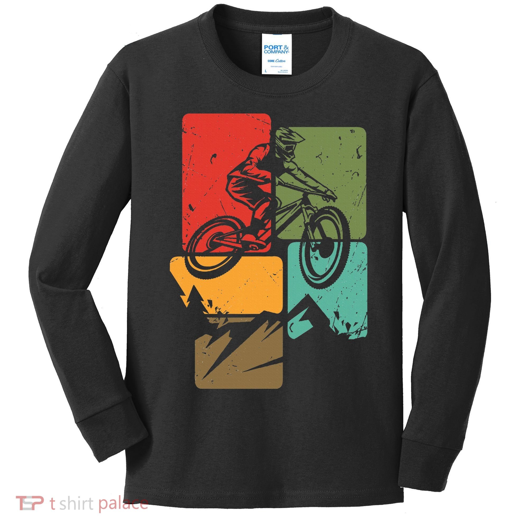 Mtb For Mountain Biker Retro Mountain Bike Kids Long Sleeve Shirt