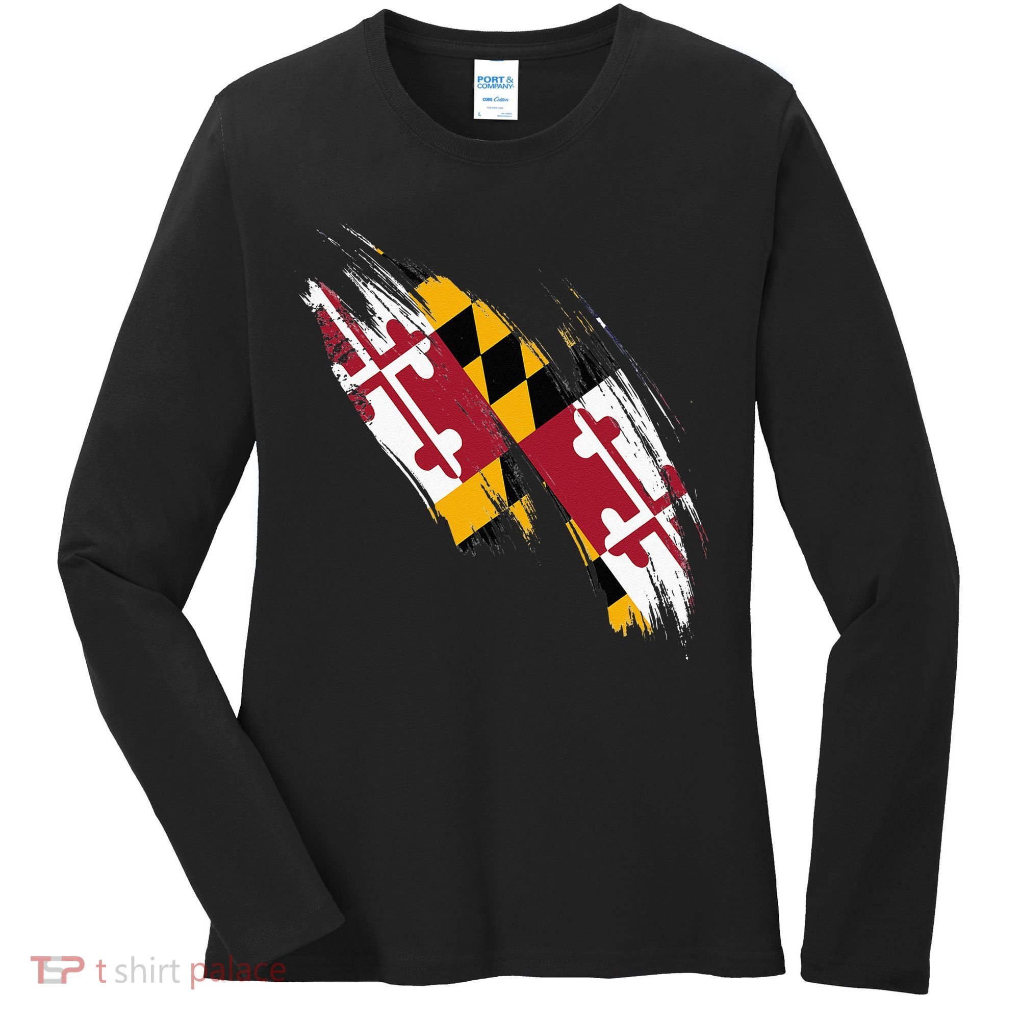 Maryland Flag Marylander Maryland Flag State Pride Women's Long Sleeve Shirt