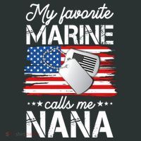 My Favorite Marine Calls Me Nana Tall Hoodie thumb 2