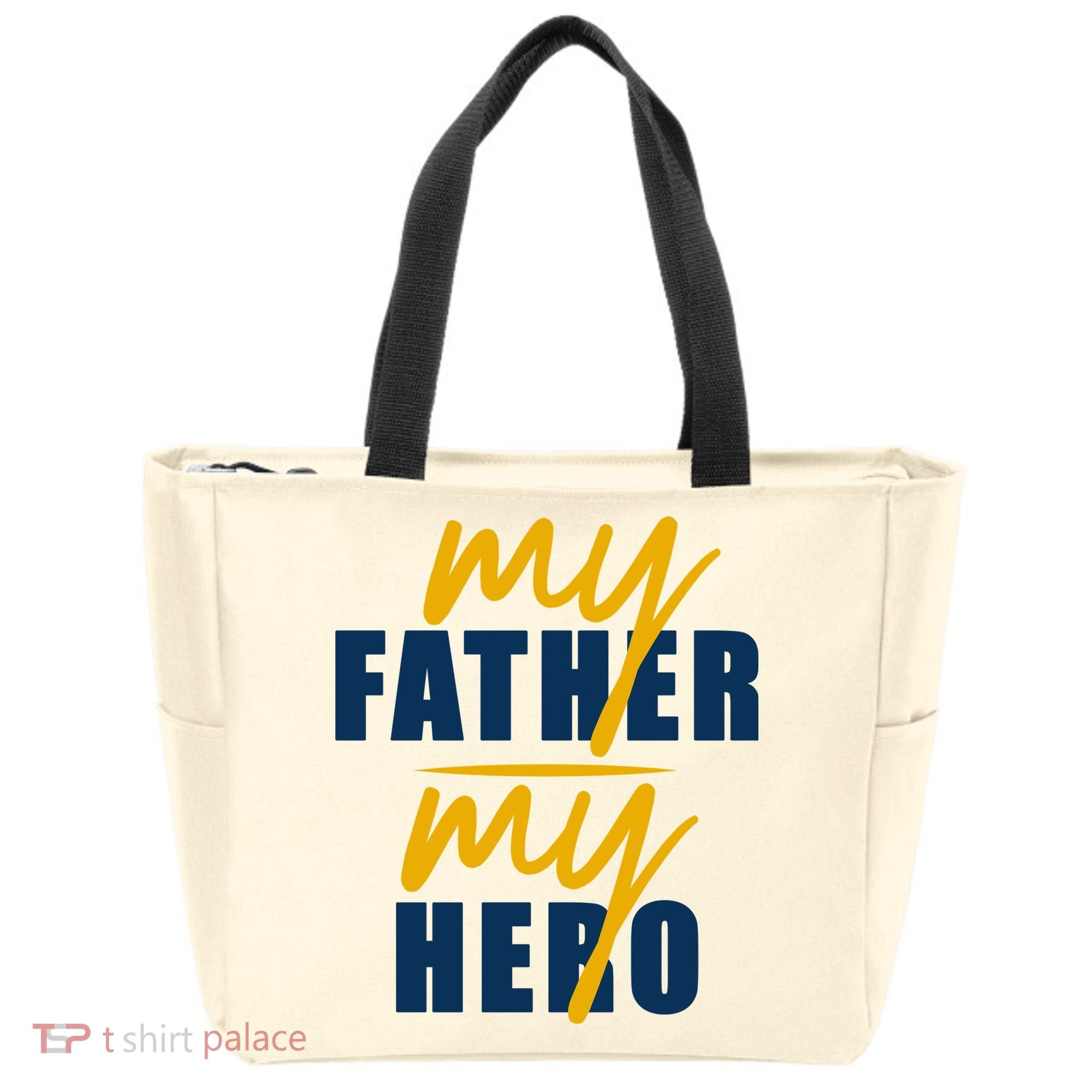 My Father My Hero Cute Dad Gift Tote Bag