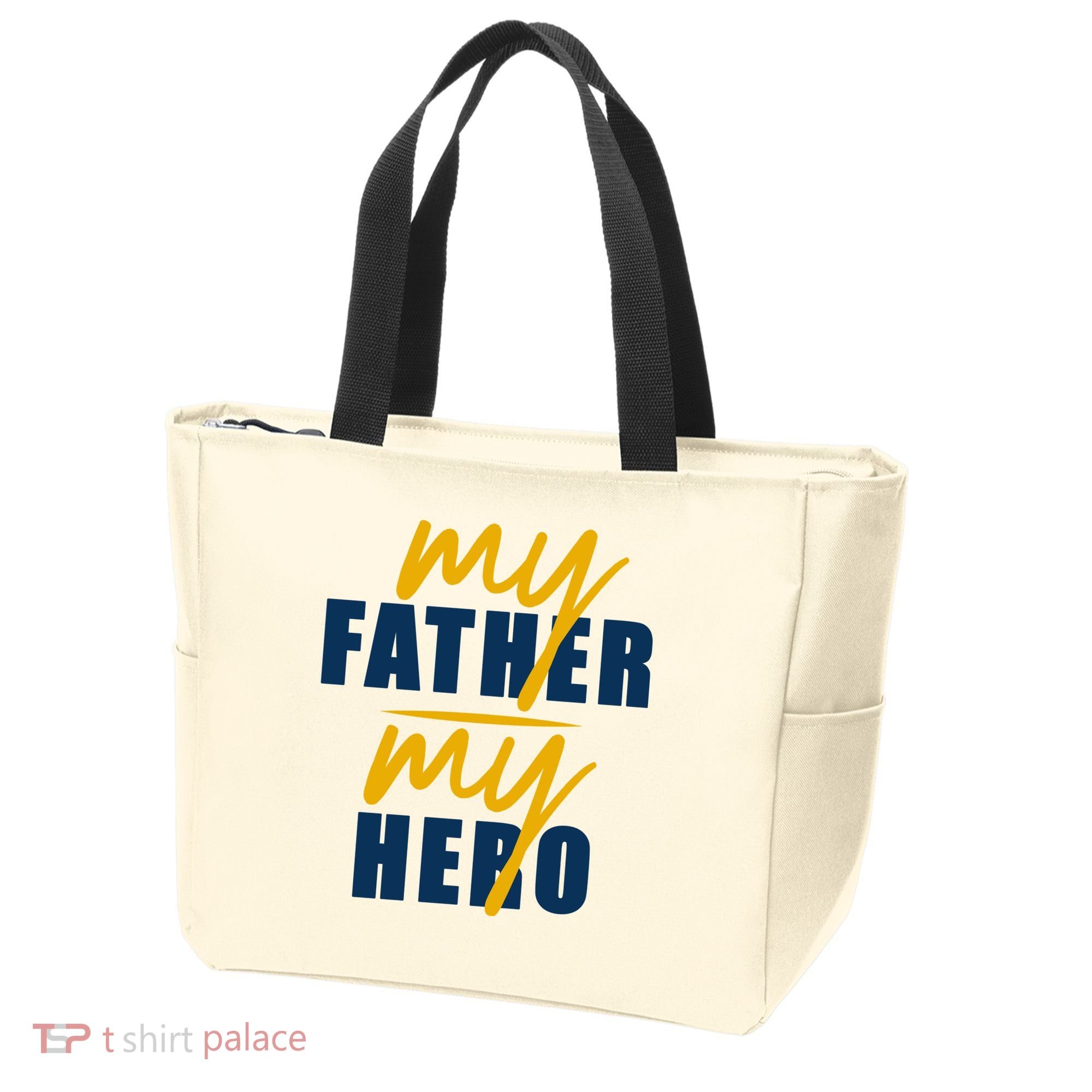 My Father My Hero Cute Dad Gift Tote Bag