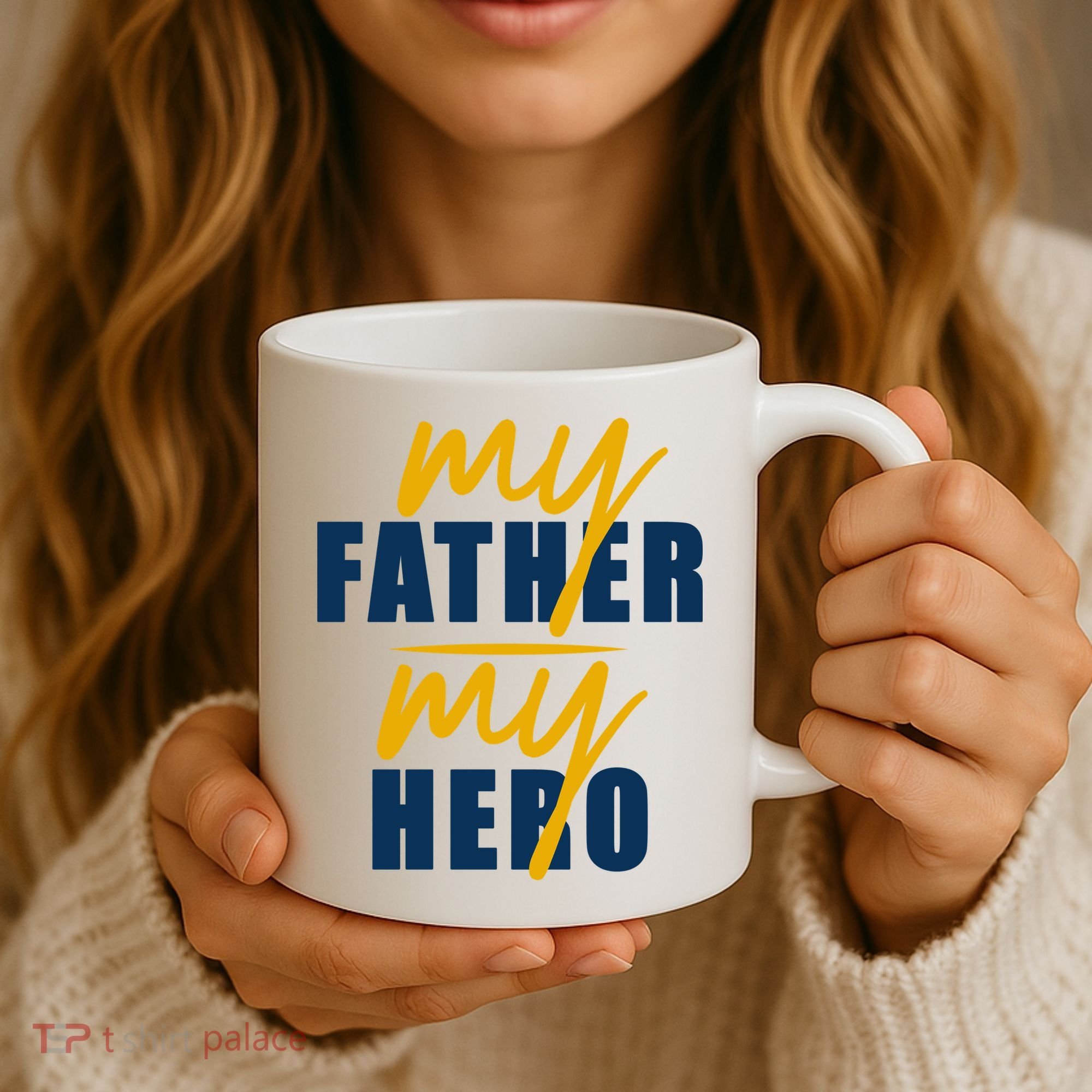 My Father My Hero Cute Dad Gift Coffee Mug